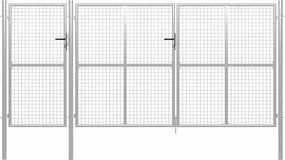 vidaXL ezüst színű acél kerti kapu 400 x 150 cm