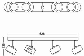 Philips 50654/30/P0 - LED Spotlámpa FERANO 4xLED/4,3W/230V