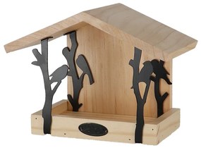 Fali madáretető, lézervágott madár mintával, 25 x 18 cm