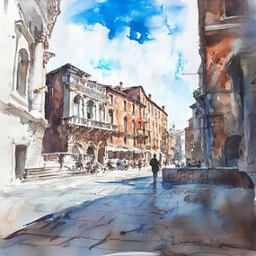 Vászonkép Canvas Város Kilátás Utca Róma Olaszország Bérházak 40x40