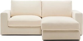 Bézs zsenília sarokkanapé (jobb oldali-heverő résszel) Alea – Kave Home