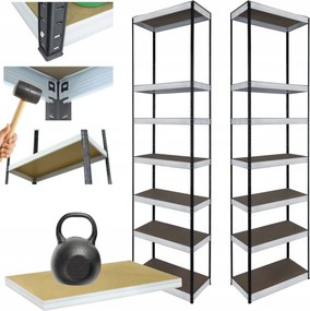 Tárolószekrény fém állvány Helios 270x30x30cm 7Px175kg Tömör