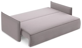 Levendula színű bársony kinyitható-tárolóhelyes kanapé 225 cm Hula – Makamii