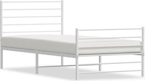 vidaXL fehér fém ágykeret fej- és lábtámlával 107 x 203 cm