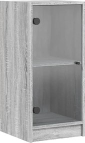 vidaXL szürke sonoma színű kisszekrény üvegajtókkal 35 x 37 x 75,5 cm