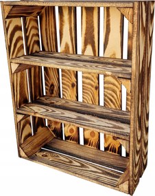 Fa Doboz 2 Rövid Polccal, 50x40x15 cm, Tárolható