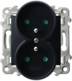 Dupla földelt aljzat Zafír Fekete Matt Ospel