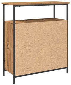 kézműves tölgy színű szerelt fa tálalószekrény 70 x 30 x 80 cm