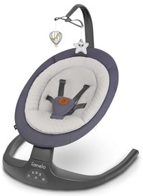 Lionelo - Zenélő babahinta RALF 4xAA Grafitszürke + távirányító
