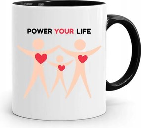 Fekete Bögre Orvos Doktornak Power Your Life fényképes nyomtatással