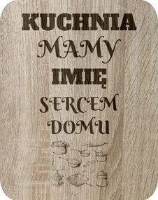 Tábla fa dekoráció a konyhába felirat Anya konyhája (név) A ház szíve