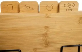 Bambusz vágódeszkák Ruhhy állvánnyal - 4 db