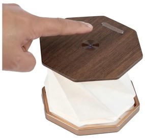 Barna LED asztali lámpa (magasság 18 cm) Twist Hexagon – Gingko