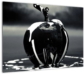 Egy fekete alma képe (üvegen) (70x50 cm)