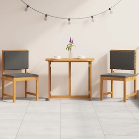 3 darabos kertibútor étkezőszett tömör akácfából