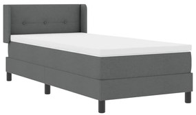 Boxspring Ágy Mattal Sötétszürke, 100 x 200 cm, Szövet
