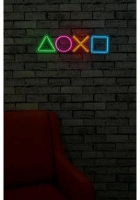 Műanyag LED-es fali dekoráció, Play Station - Multicolor