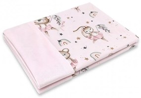 Kétoldalas takaró Cotton + Velvet 100 x 75 cm, Little Balerina - rózsaszín 75 x 100