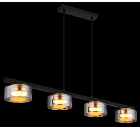 Globo 16055-4HG - LED Csillár zsinóron HIGGINS 4xGX53/6W/230V füstös/barna