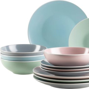 Mäser 16 darabos ELISSA II étkészlet – színek keveréke, matt