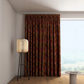 Dekoria Függöny ráncoló szalaggal 1 db 130x260cm piros árnyalatok