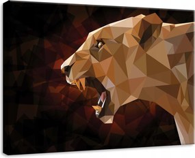 Vászonkép 70x50 Oroszlán poligonális absztrakt vad természet állat ragadozó