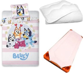 Bluey Joyful gyerek, ovis ágyneműhuzat, derékalj és paplan/párna szett 100x135 cm 40x60 cm