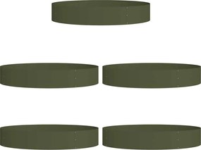 vidaXL Ültető gyűrű 5 pcs Olajzöld 120 x 120 x 20 cm