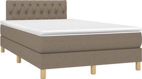 vidaXL tópszínű szövet rugós ágy matraccal 120 x 190 cm