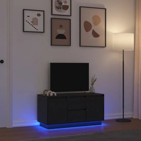 fekete tölgy TV-szekrény LED-világítással 100x41x50 cm