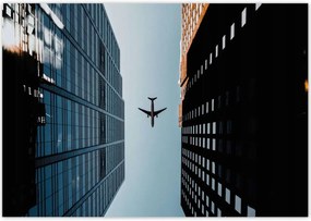 Poszterek 100x70 Repülőgép az épületek között