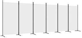 6 paneles fehér szövet térelválasztó 520x180 cm