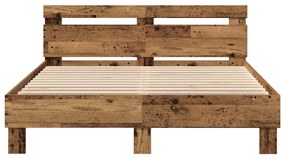 Fa ágykeret Újrahasznosított fa 140 x 190 cm Átalakítható
