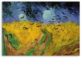Gario Vászonkép Búzamezo hollókkal - Vincent van Gogh reprodukció Méret: 100 x 70 cm