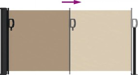 Tópszínű behúzható oldalsó napellenző 100 x 500 cm