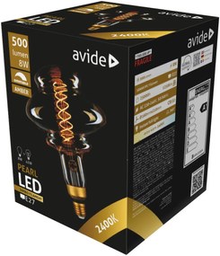 Avide LED Jumbo Filament Pearl 160x210mm Amber 8W E27 2400K Fényerőszabályzós