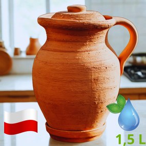 Szűrő agyagkancsó 1,5 L Vízhez és élelmiszerhez| Vizsgálatok és tanúsítvány