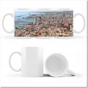 Barcelona Panorama nyomott mintás bögre