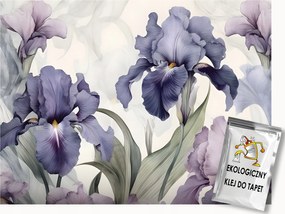 Fotótapéta Flizelina Természet Kert Virágok Íriszek Lila Rózsaszín 100x75 ragasztó