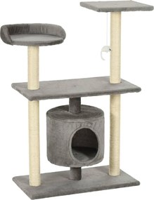 vidaXL szürke macskabútor szizál kaparófákkal 95 cm