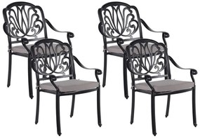 Fekete kerti szék négydarabos szettben ANCONA Beliani