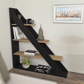 Pisagor könyvespolc, fekete-tölgy, 120 cm