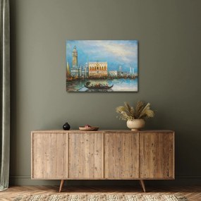 Kép - gondola Velencén áthaladva, olajfestmény (70x50 cm)