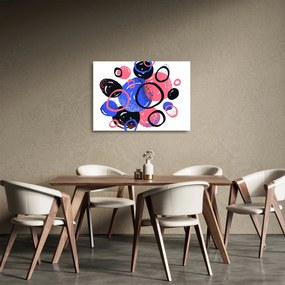 Kép - Motívum élénk színű körökkel (üvegen) (70x50 cm)