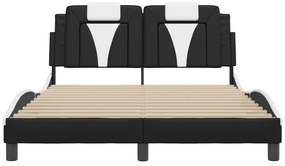fekete és fehér műbőr ágykeret Viana matrac nélkül 140x190 cm