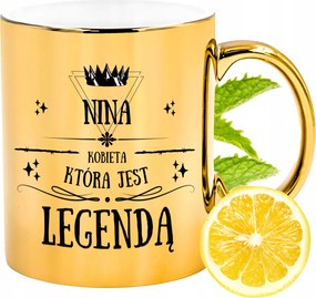Prémium Arany Csillogó Bögre Nina Ajándék Nyomtatott Fotóval