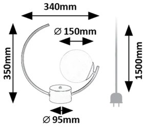 Rabalux 74035 - Asztali lámpa MESIRO 1xE14/25W/230V