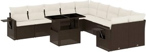 vidaXL 11 részes barna polyrattan kerti ülőgarnitúra párnákkal