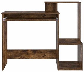 Asztal polcokkal Füstölt tölgy 106 x 40 x 88,5 cm Faanyag