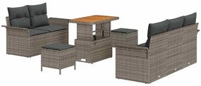 vidaXL Kerti Kanapé Szett párnával tárolóval párnával 8 pcs Szürke